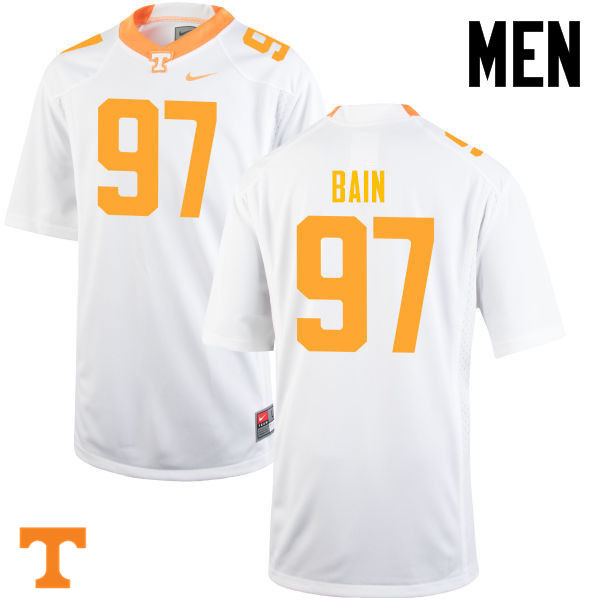 Men #97 Paul Bain Tennessee Volunteers College Football Jerseys-White - Click Image to Close